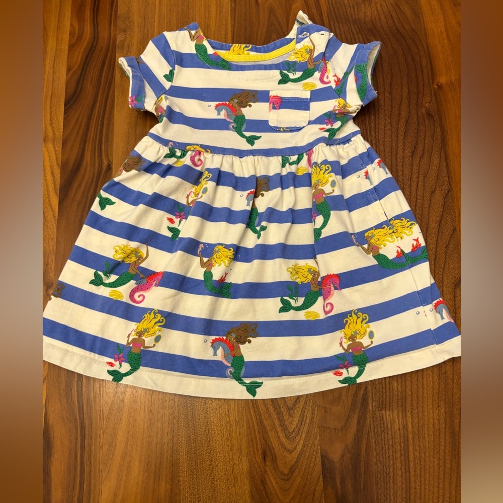 Mini Boden Striped Mermaid Kids Dress, Size 2-3Y, EUC
